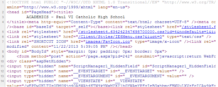 sample HTML tags